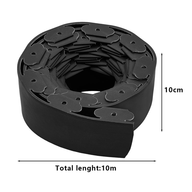 5 cm H x 100 cm W Lawn Edging Fencing, 5cm H x 100cm W x 10cm D, Black