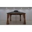 Pavillon de jardin à toit rigide 10 pi x 12 pi avec toit en acier galvanisé et structure en aluminium à grain de bois, pavillon en métal pour l'extérieur avec rideaux et filet pour patio et cour arrière-122000898