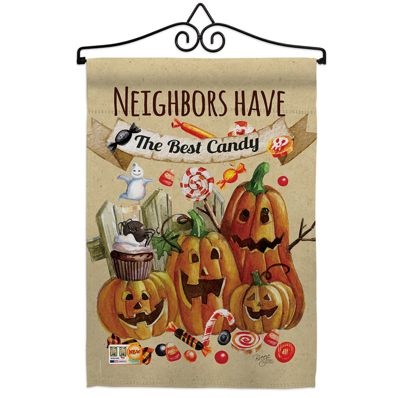 Double Sided 18.5 in. H x 13 in. W Polyester Halloween Flag set