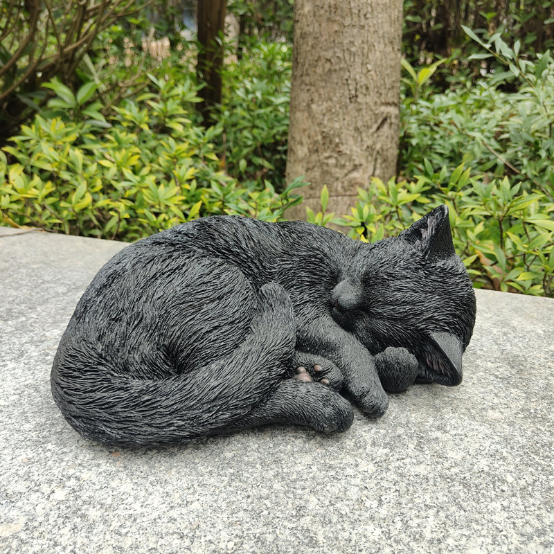 Animals Polyresin Garden Statue, Black
