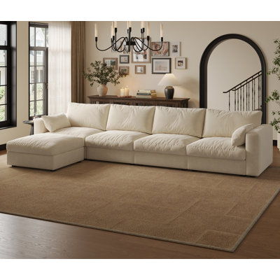 128" Sectional Modular Sofa With Storage