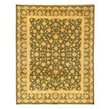 High-Quality Hand-Knotted Olive Green Area Rug
