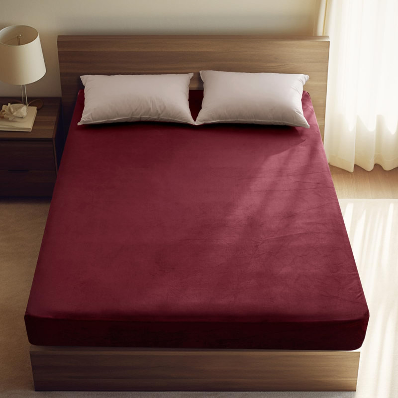 PHF Ultra Soft Velvet Fitted Sheet, 16" Deep Pocket with Wider Stronger Elastic Band, Easy Fit Easy Care, 1 Pack Cozy Comfy Flannel Bottom Sheet for All Seasons, No Pillowcases
