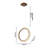 Gold Round LED Chandelier With Clear Crystal Accents-298382048