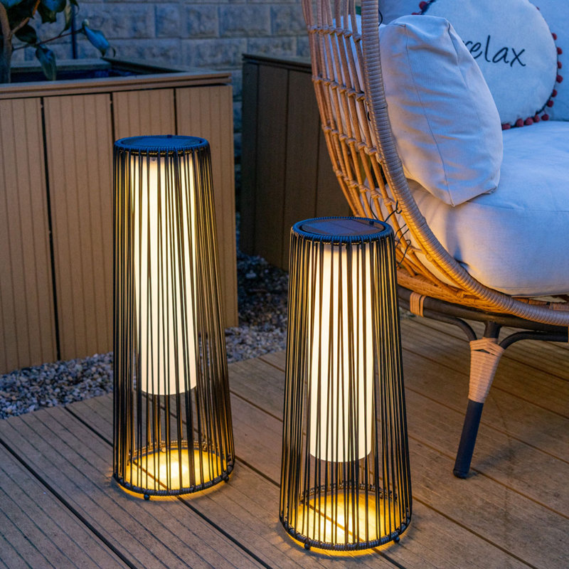 Ilkest Solar Powered Integrated LED Outdoor Floor Lamp, 23.4" H x 8.5" W x 8.5" D