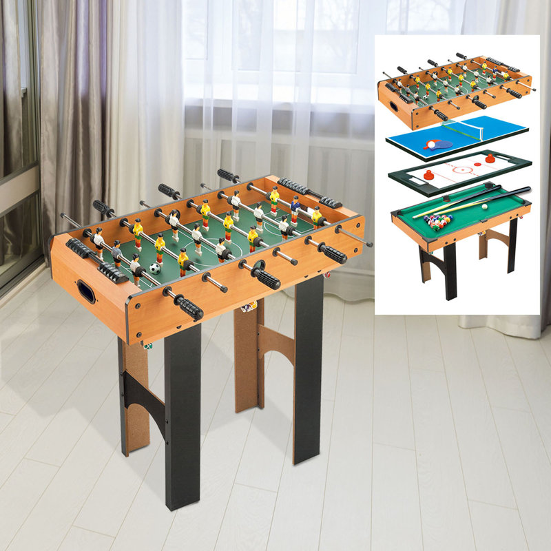 HOMCOM 4 in 1 Multi Games Table Hockey Mini Foosball Billiards 2 Types