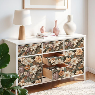 Papier auto-adhésif à peler et coller de luxe avec motif floral Meadow