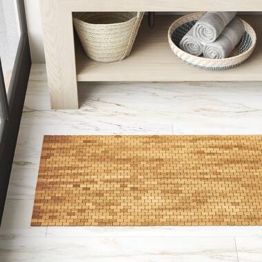 Formbu Bamboo Floor Mat Non-Skid, Water-Resistant Runner Rug for Bathroom, Kitchen, Entryway, Hallway, Office, Mudroom, Vanity Bayou Breeze