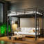 Lits avec rangement compacts, lit mezzanine simple en métal TG, maison moderne