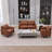 Comfortable Leather Sofas 55.9 Inch Modern Compact Loveseat For Home