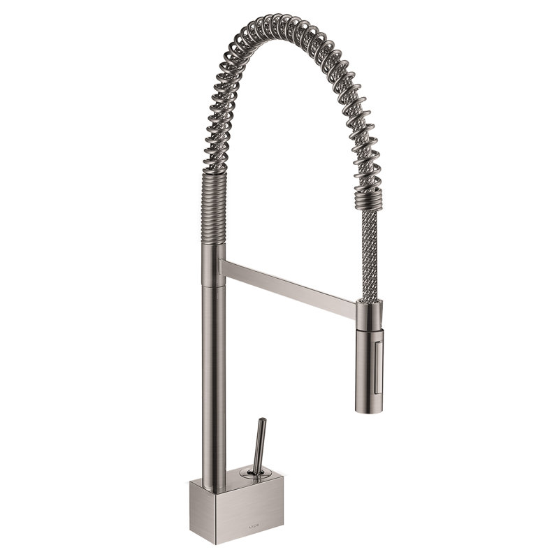 Axor Starck Pull Down Single Handle Kitchen Faucet, Stainless Steel Optic