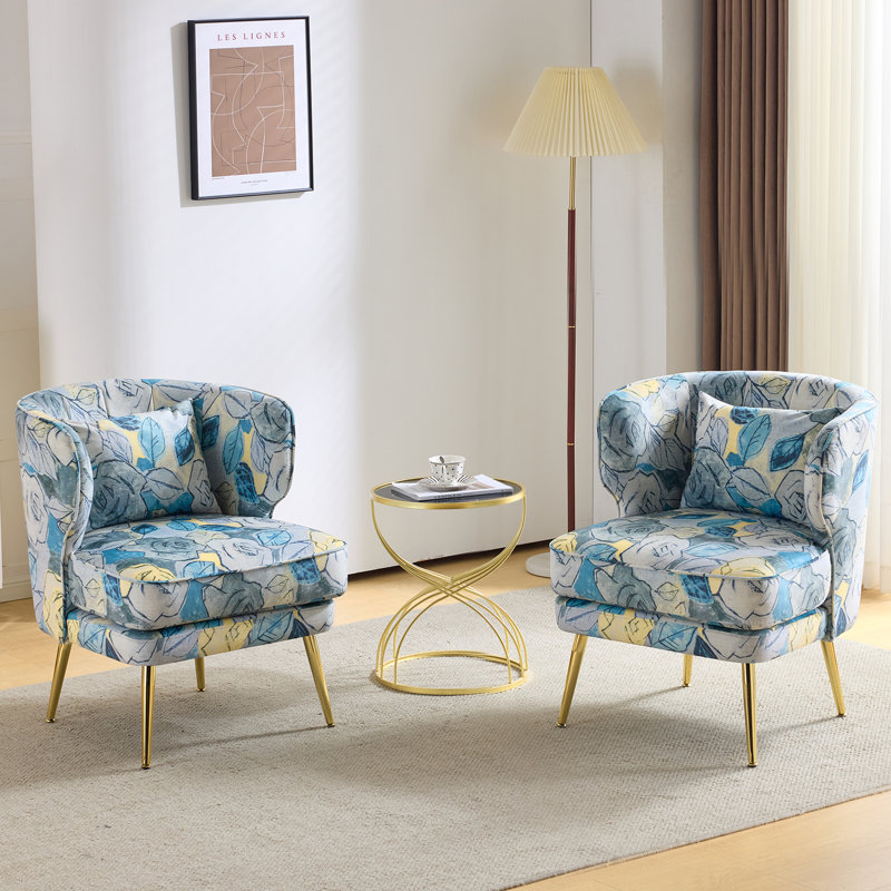 Fauteuil d'appoint en tonneau 2 pièces avec coussin lombaire
