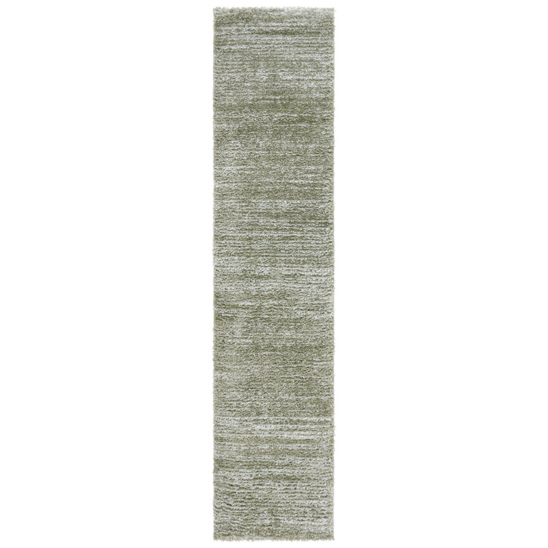 Tapis à poils longs à motif abstrait, Tapis de couloir 2 pi x 9 pi