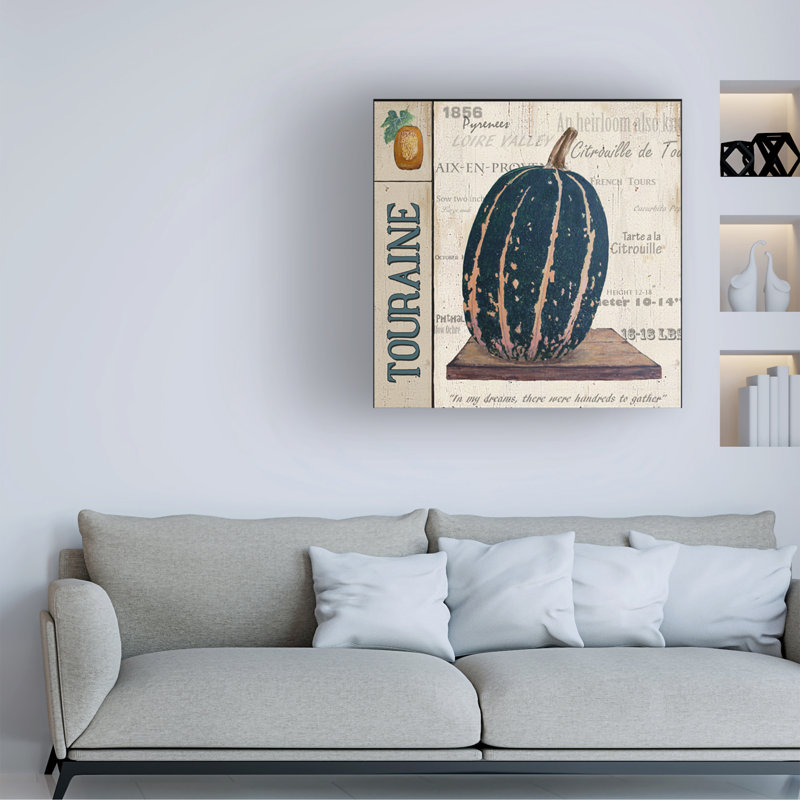 Art mural sur toile tendue - Gail Fraser «Squash - Touraine Panel», décoration murale pour le salon, la chambre à coucher ou le bureau - 18 x 18