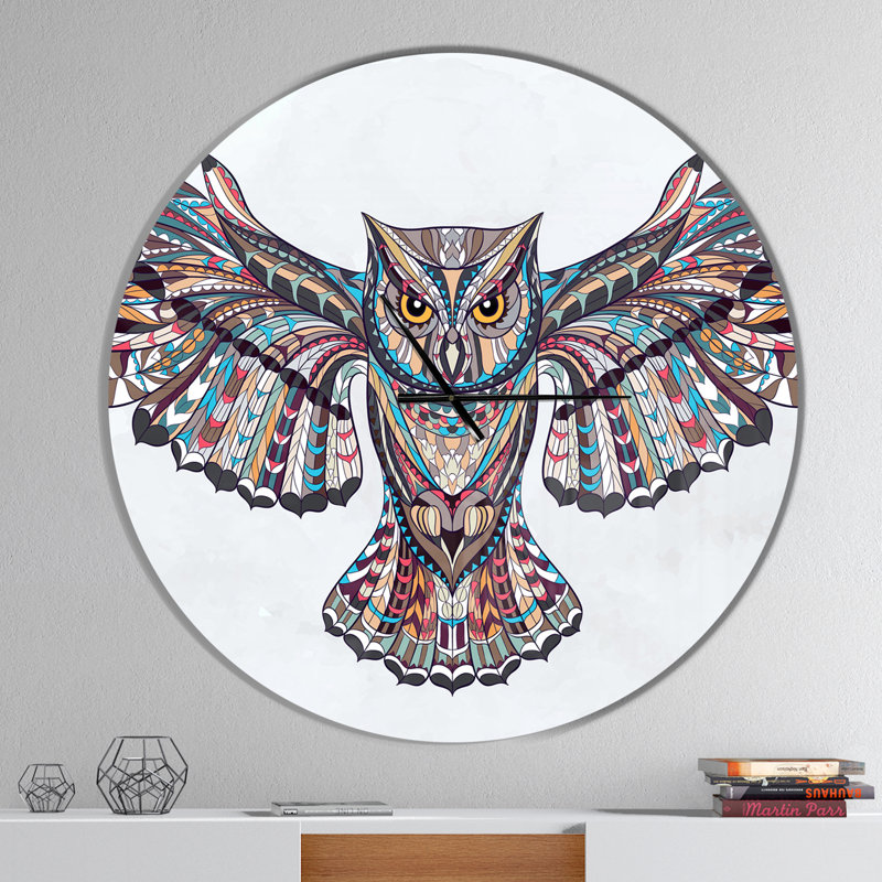 Owl on the Grudge - Horloge murale moderne, Grand