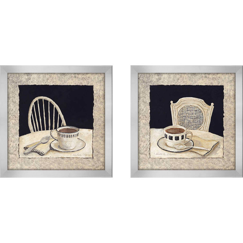 Stay For Coffee, ensemble de 2 pièces encadrées sur papier