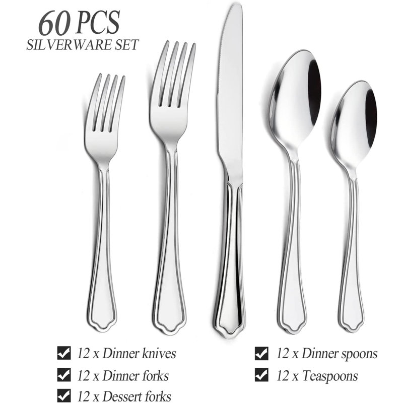 Canora Grey Arnitra Stainless Steel Flatware Set - Service for 12