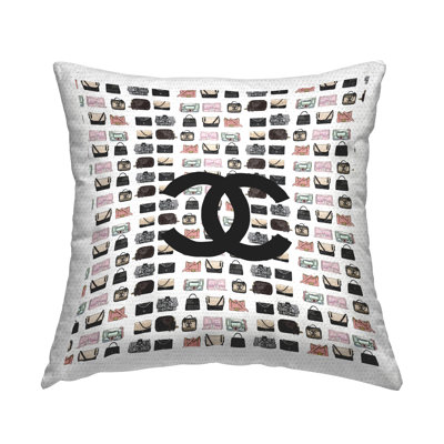 Chic Fashion Brand Symbol Purses Outdoor Printed Pillow by Amelia Noyes