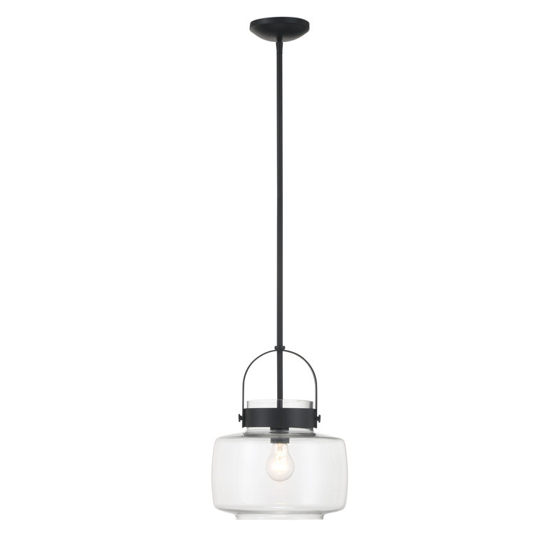 1 luminaire suspendu, Noir mat foncé