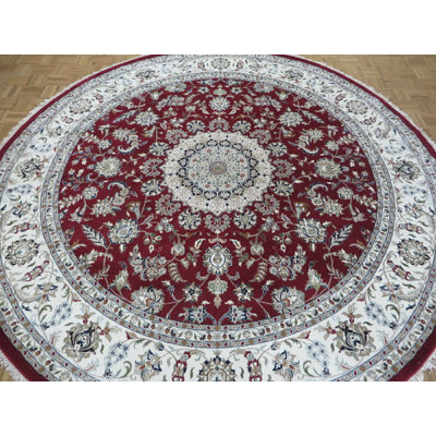 Annavictoria One-of-a-Kind 9'7" Round Area Rug in Red