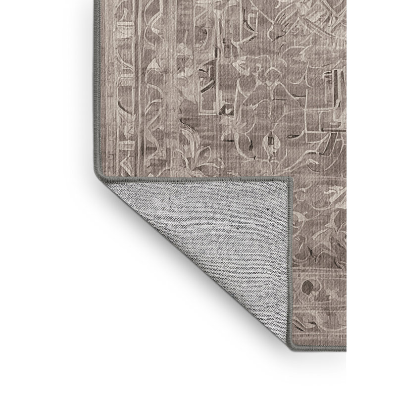 Machine Washable Gray Area Rug, Square 8'