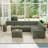 Dona Corduroy Upholstered Modular Sectional With Ottoman, Pillowtop Arm-105785938