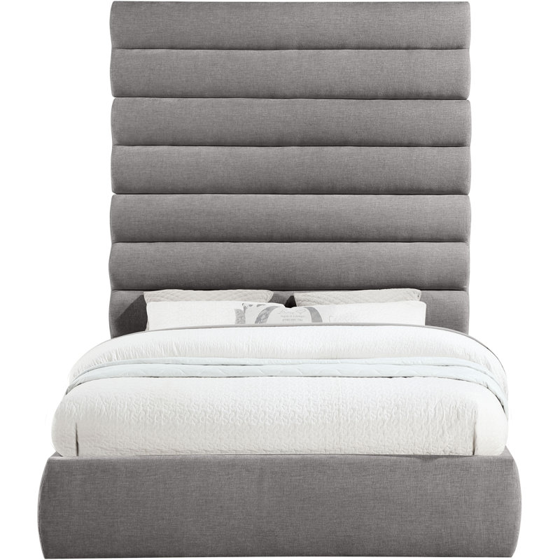 Adam Fabric Bed, Queen, Grey, Chenille Fabric