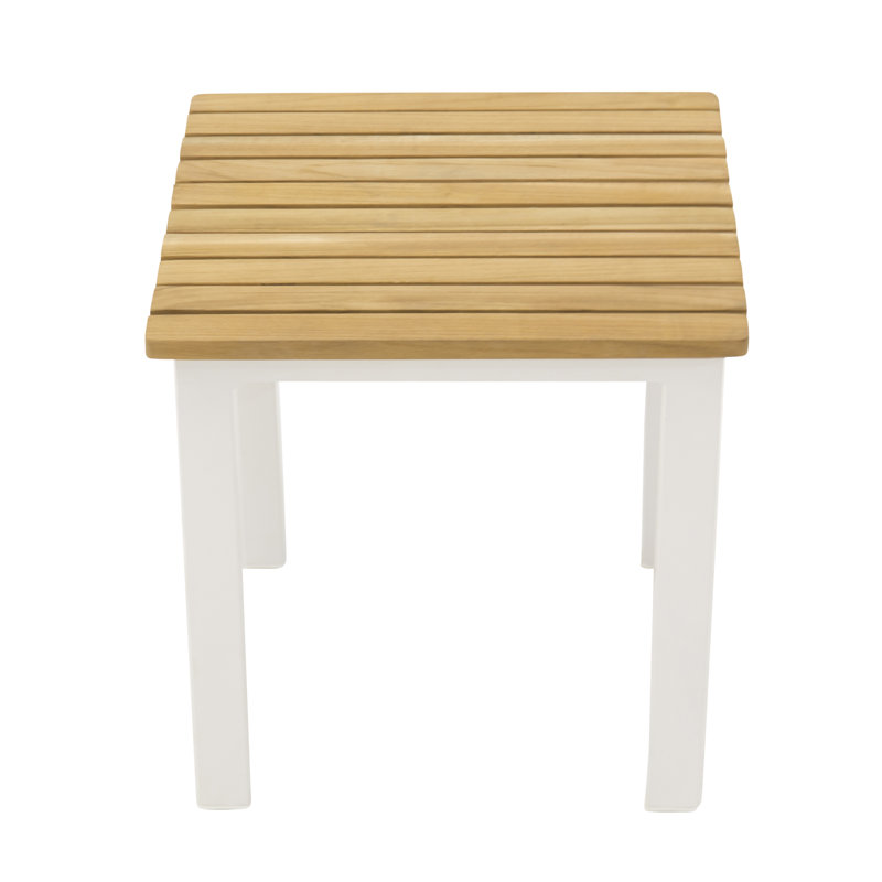 Anoki Square Outdoor Coffee Table , 40cm cm W 40cm cm D, White/Teak