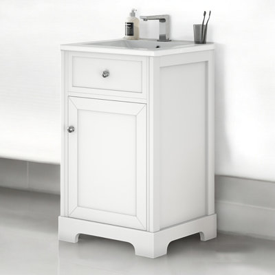 Meuble-lavabo simple 20 po avec comptoir en céramique