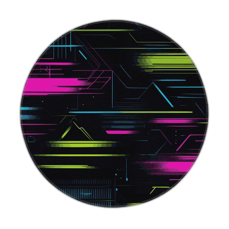 Aurora Circuit Indoor And Outdoor Area Rug, Round 5'