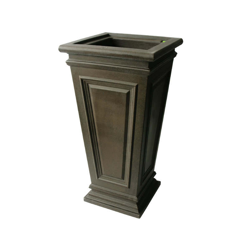 Takeia Tapered Tall Self-Watering Planter Box, Brownstone