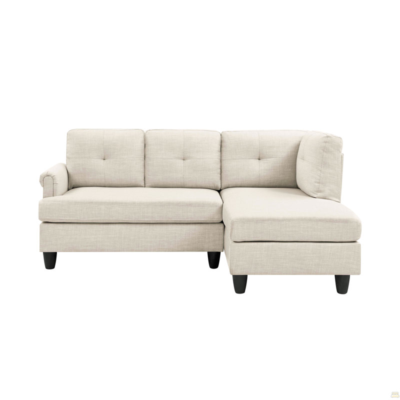 2 - Piece Upholstered Sectional, Beige Polyester
