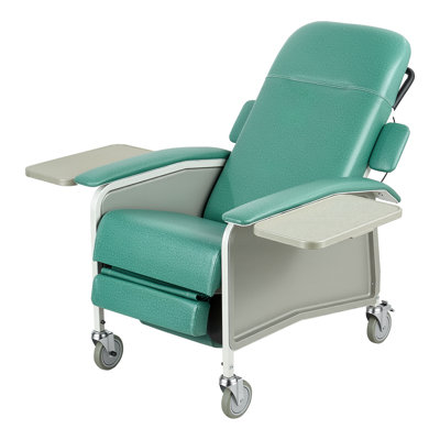 Fauteuil inclinable Geri à 4 positions, capacité de 500 lb, fauteuil inclinable Geri, fauteuils inclinables médicaux à 4 roues avec Trendelenburg, siège et plateaux rembourrés pour les hôpitaux, les centres de santé, les centres de soins gériatriques
