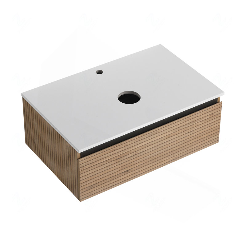 Meuble-lavabo mural 30 po avec 1 tiroir à fermeture en douceur (lavabo non inclus)