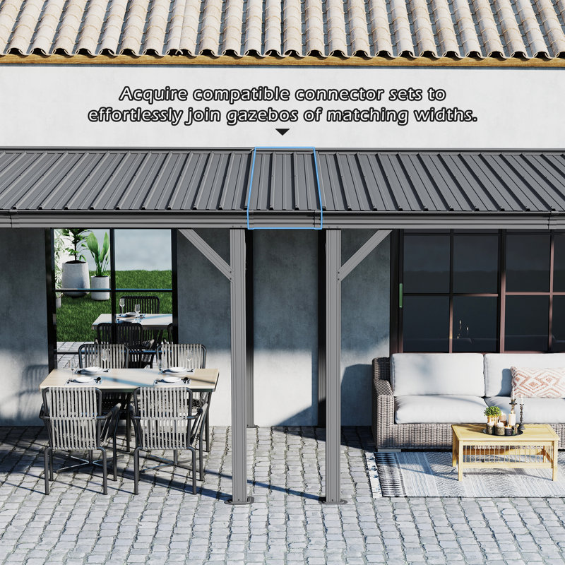 Ensemble de raccord mural pour pavillon de jardin - acier, antirouille, facile à assembler