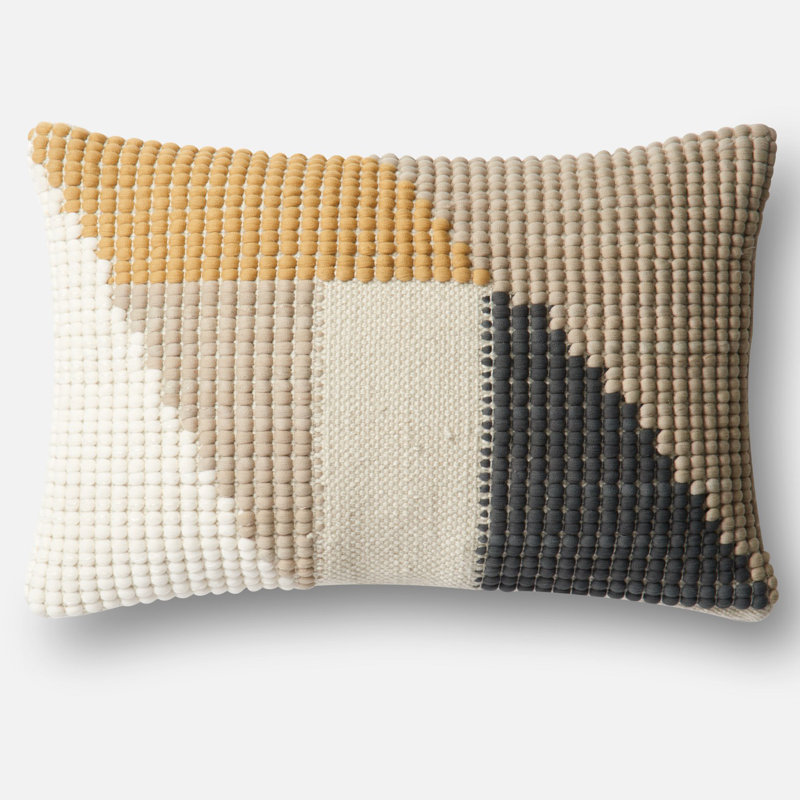 Embroidered Lumbar Throw Pillow, Down