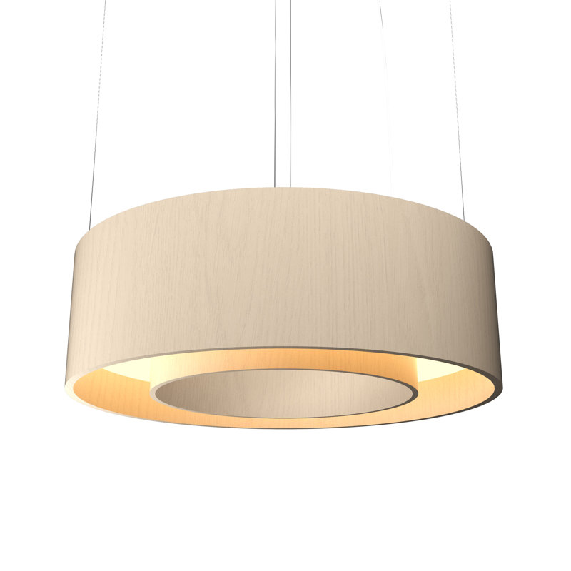 Lustre tambour unique à 1 lumière DEL Cilíndrico, H 9,84 po x l 23,62 po x P 23,62 po, Organic Cappuccino