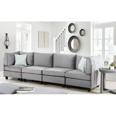 Liubovia 120.07'' Velvet Rolled Arm Sofa Modern Sofa Living Room Couch Living Room Sofa Comfy Couch -  Latitude RunÂ®, DF6AEDD31C394714BCCFAA195295D96D