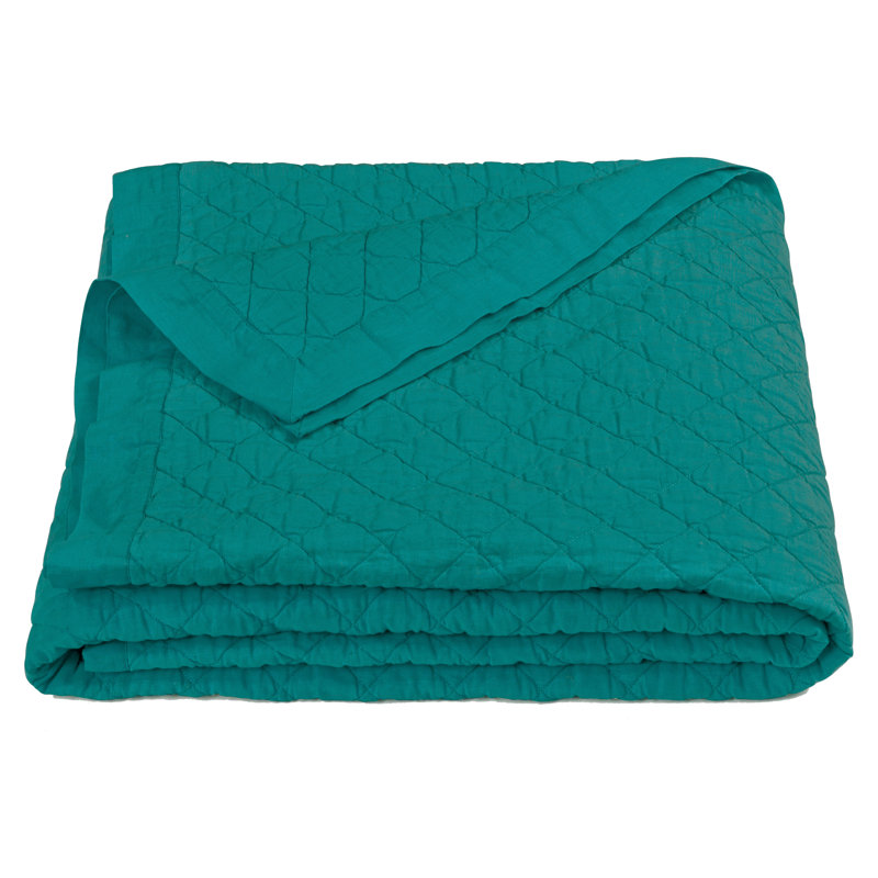 Courtepointe 1 pièce Diamond Linen, Courtepointe Fulll / Queen, Turquoise
