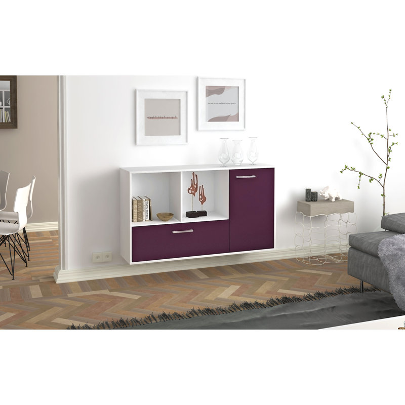 Palmdale Unfinished TV Stand for TVs up to 70", Purple/White