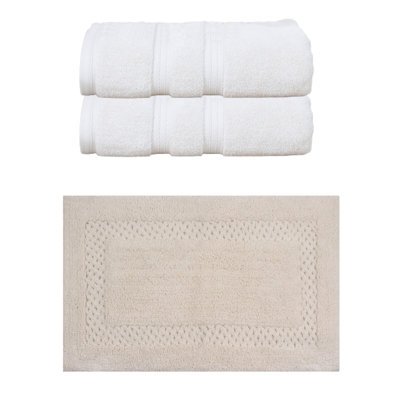 Bublitz Classy Bath Mat 100% Soft Cotton Bath Towel Set & Bath Rug
