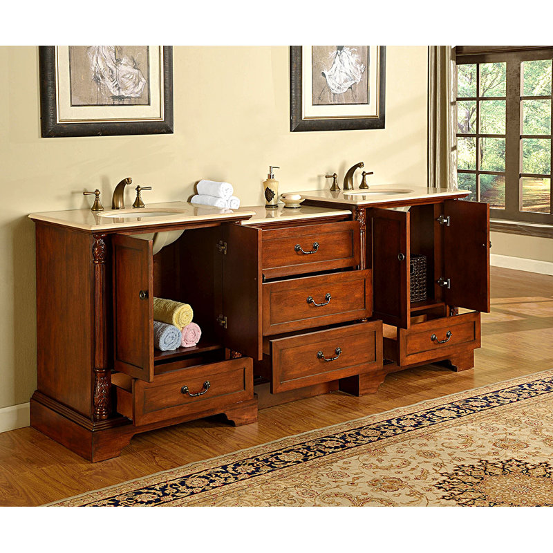 Ensemble de meuble-lavabo de salle de bain double 87 po Lulu