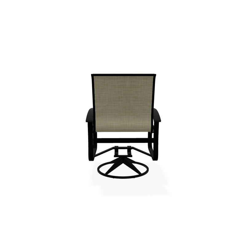 Belle Isle Outdoor Dining Armchair, Black P70, Textured Black, Bristol Taupe Sunbrella®