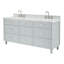 Meuble-lavabo double en bois massif gris ARIEL-99405063-131238901-131238904
