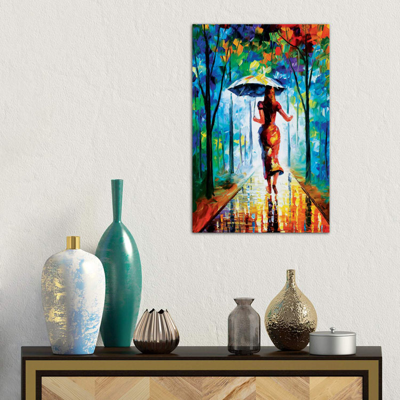 Courir vers l'amour II par Leonid Afremov - reproduction de peinture encadrée, H 26 po x l 18 po x 1,5 po, Toile tendue