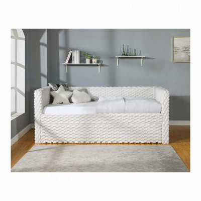 Lit de jour avec accoudoirs coulissants, tissu texturé