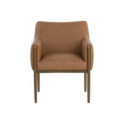 Faux Leather Armchair - Brown