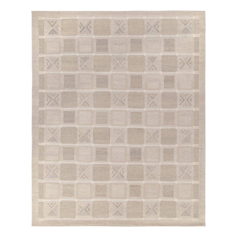 Scandinavian Wool Geometric Area Rug, Rectangle 14' x 20'