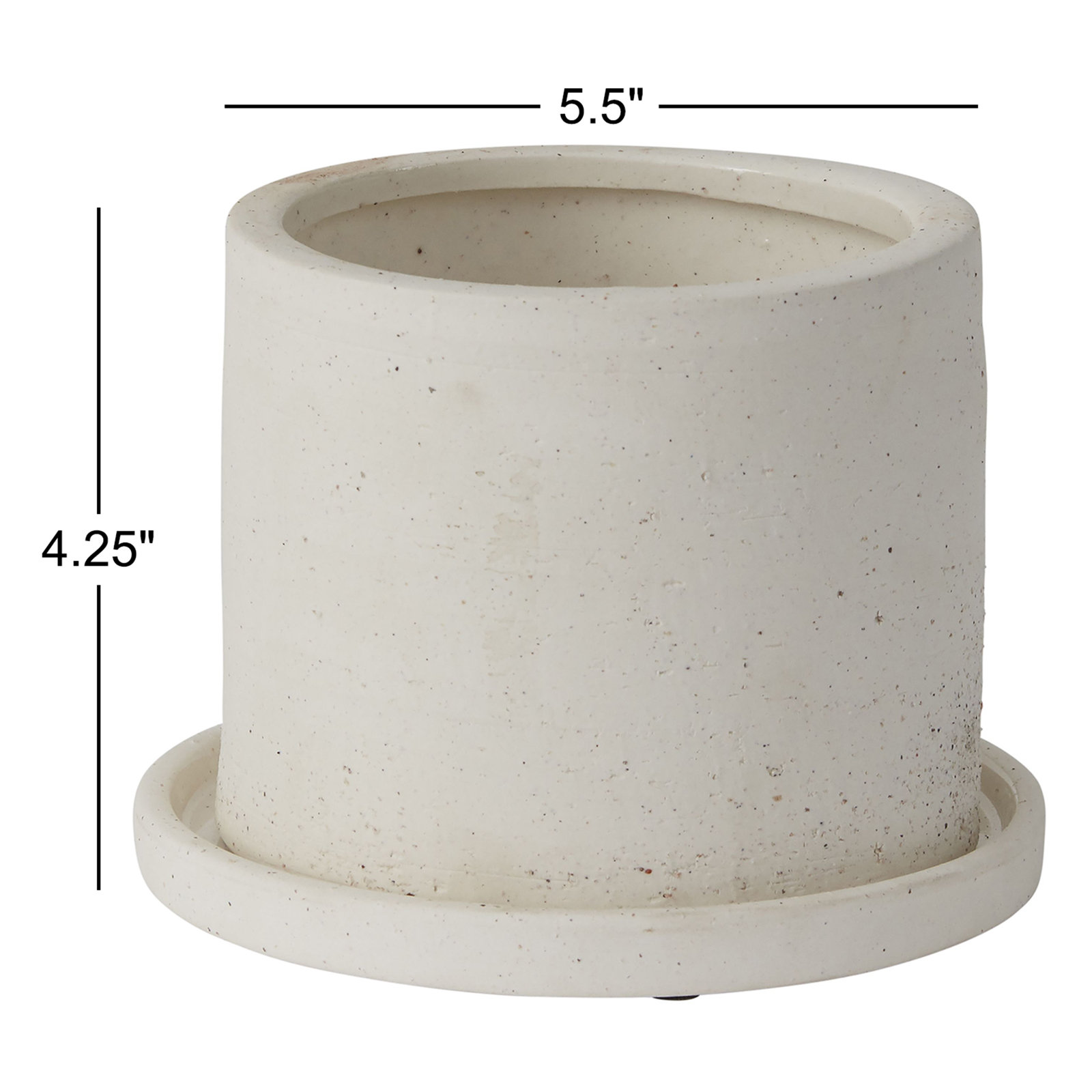 Alisha Handmade Ceramic Pot Planter, 4.25" H x 5.5" W x 5.5" D