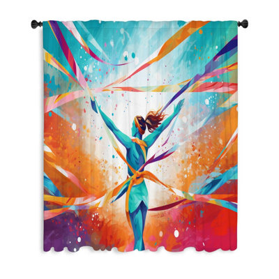 Rideaux de fenêtre de gymnastique, occultant et voilages de gymnastique - 1 panneau